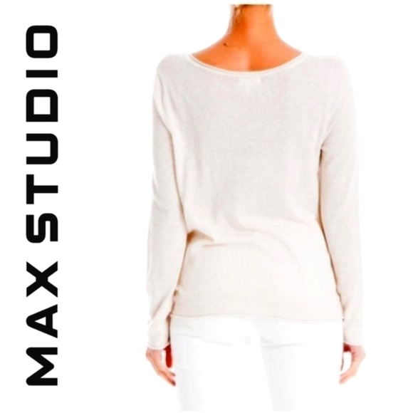 New MAX STUDIO Front Tie Long Sleeve Sweater Small - Picture 3 of 6